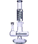 Twin Chamber Glycerin Coil Perc Bong - Ash Black