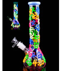 Neon Graffiti 420 Glow In The Dark Beaker Bong