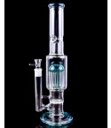 Rocket Pod - 15" Straight Tree to Honeycomb Perc Bong - Teal