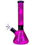 The Raven - 12" Honeycomb Design Beaker Bong - Hot Pink