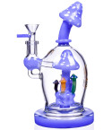 The Toadstool - 9" Lookah® Mushroom Bong Glass Water Pipe - Milky Blue