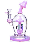 The Toadstool - 9" Lookah® Mushroom Bong Glass Water Pipe - Pink