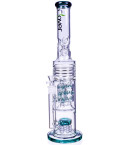 The Epic - Clover Glass - 20" Triple Barrel Sprinkler Perc Bong - Teal
