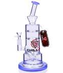 Chill Glass - 11" Tilted 10 Arm Sprinkler Bong - Milk Blue