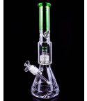 Cyclone Chamber – 16” Thick Glass Beaker Bong - Green