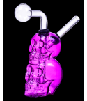 Dual Cranium Clear Oil Burner Bong