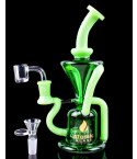 Zenith Twist - Atomic Glass - Triple Arm Recycler Bong / Dab Rig - Green