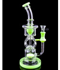 Royal Ripple - Atomic Glass - 11" Spherical Chamber Recycler Bong - Green