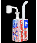 Patriotic Leaf Glow Juice Box Bong/Dab Rig