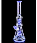 Cheech Glass™ 17’’ Tall Swirl Spin Up and Down Coil Percolator Beaker Bong - Blue