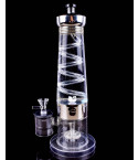 Electric UFO Lava Lamp Bong w/ Coil Perc - Silver