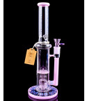 Dreamy Drift - Cheech Glass - 14" Double Perc Pack a Punch Bong - Pink