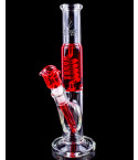 Frozen Helix - Atomic Glass - 12" Coil Perc Glycerin Bong - Red