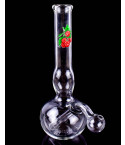 6" Clear Double Bubble Glass Oil Rig w/ Attached Oil Burner Pipe