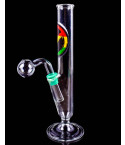 7.5" Cylinder Shape Glass Oil Rig w/ Oil Burner Pipe