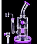 The Primal - 9" Showerhead Perc Bong/Dab Rig - Milky Purple