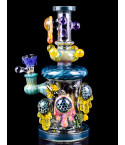 Beehive - Tataoo® Glass - 10" Shower head Honeycomb Colorful Bong -  Turquoise Teal