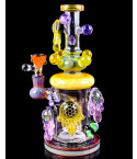 Beehive - Tattoo® Glass - 10" Shower head Honeycomb Colorful Bong - Honey Bud