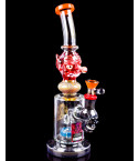 Demonic Smoke - Tattoo® Glass - 12" Double Skull Bong - Red