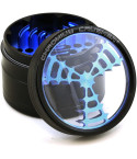 Herb Connect - 63MM Chromium Crusher® - Dual Four Part Grinder - Black/Blue