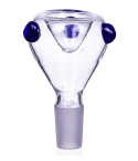 Smoking Accessories 14mm Dry Male Glass Bowl With Blue Accent - Dry Herb