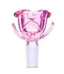 Glass Rose Bowl 14mm Male Dry Herb - Pink 