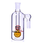 CHILL GLASS - DRUM ASH CATCHER 90° ANGLE SHOWERHEAD PERCS - 14MM MALE - AMBER