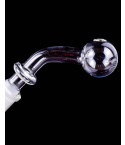 14mm 45° Male Glass Downstem w/ Ring Handle for Oil Burner Bong or Rig