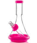 Grav® Deco Beaker In Silicone Bong - Toxic Pink