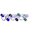 14MM Male Dry Herb Bowl With Built Glass Screen And A Dual Handle - Assorted Colors