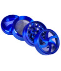 Wind Mill Dual Four-Part Grinder - 40MM - Blue