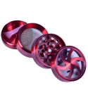 Wind Mill Dual Four-Part Grinder - 40MM - Red
