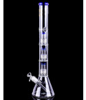 Bong Tower - 18" Triple Showerhead Perc Bong - Blue