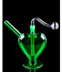 Colored Heart Shape Oil Rig W/ Oil Burner Pipe
