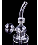 5" Top Curve Clear Glass Oil Rig w/ Oil Burner Pipe