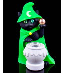 Cute Silicone Wizard Cat Bong - Green