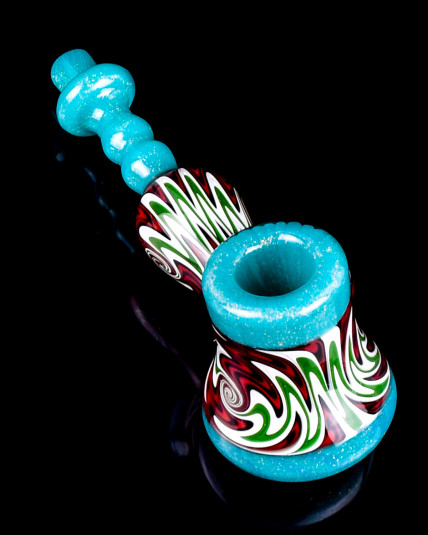 Dichroic Swirl Scepter Sherlock Glass Hand Pipe