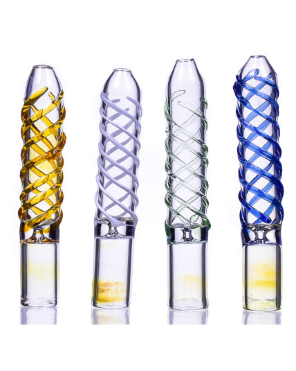 The Twist - Swirled Glass Chillum - Pack of 4