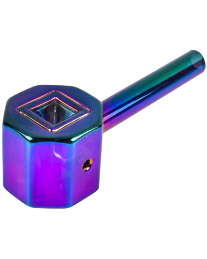 Octagon Shaped Bowl Glass Hand Pipe