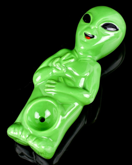 Cosmic Comrade Alien Ceramic Hand Pipe