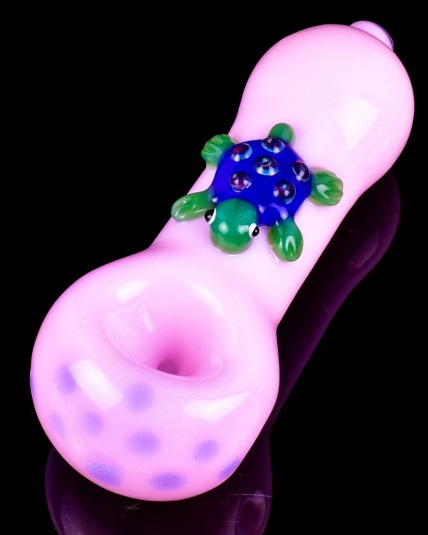 Turtle Power - 5" Turtle Glass Hand Pipe - Pink