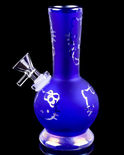 The Meowgical - Cute Kitty Round Bottom Beaker Bong - Purple