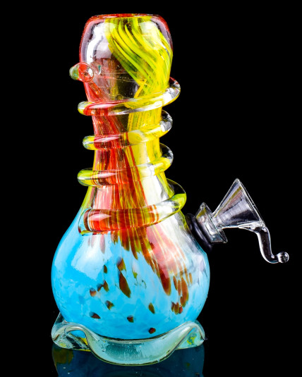 Twisted Round Base Mini Bong - Rasta