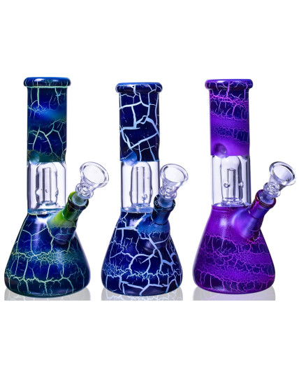Deep Crackle Designed Percolator Beaker Bong