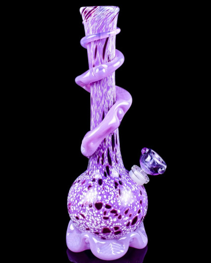 The Splendid - 12" Dual Frit Wire Wrap Vase Bong - Mermaid Purple