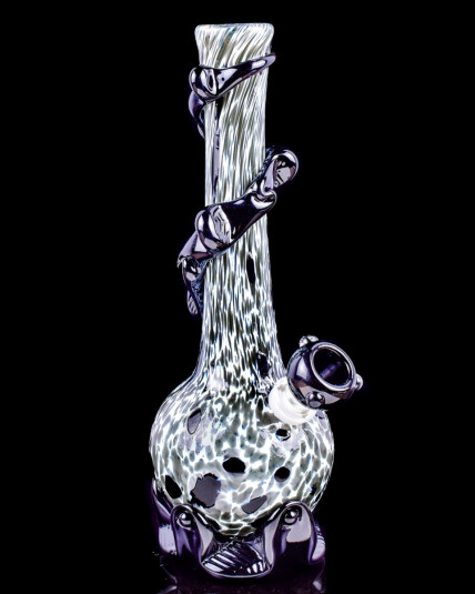 Black Panther - 14" Round Spotted Vase Bong - Black