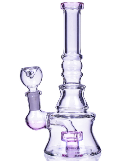 The Apex - 8" Concave Design Matrix Perc Bong - Pink