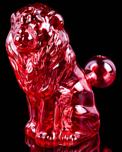Crimson King Lion Design Dab Rig Bong Oil Burner