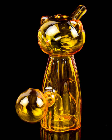 Cute Cat Design Dab Rig Bong Oil Burner