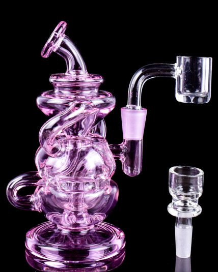 Vortex Veil - Faberge Helix Recycler Bong/Dab Rig - Pink